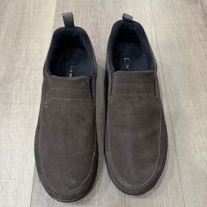 LL Bean Mocca Brown Suede Leather Slip-On Hiking Shoes Sneakers Women’s Size 8M